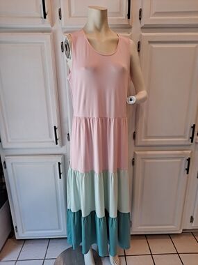 lands end sleeveless tiered maxi dress Plus Size Lands' End Sleeveless Tiered Maxi Dress